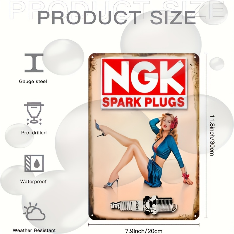 Spark Plug - Vintage Spark Plugs Metal Sign -