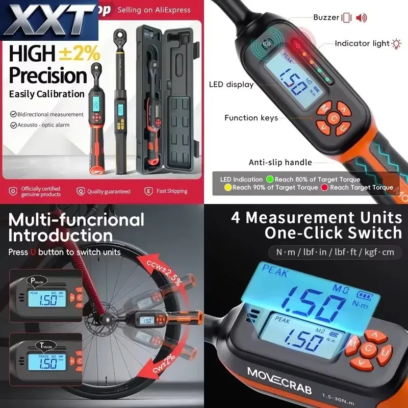 Torque Wrench - XXT Digital Torque Wrench 1.5-340N.m 2%